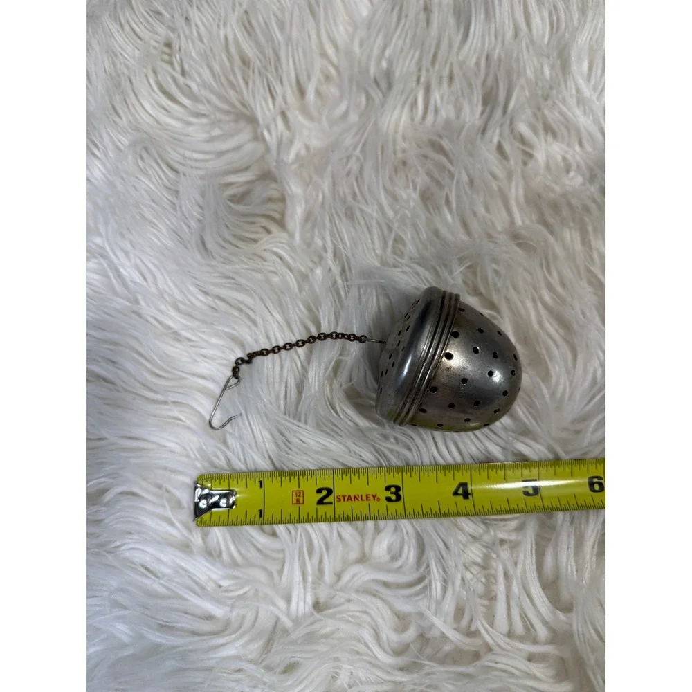Vintage Stainless Steel Acorn Tea Infuser Loose Leaf Steeper with Chain Hook